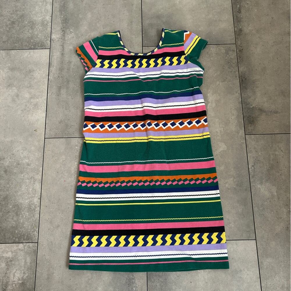Monrow multi scoop back body con mini dress green pink yellow M